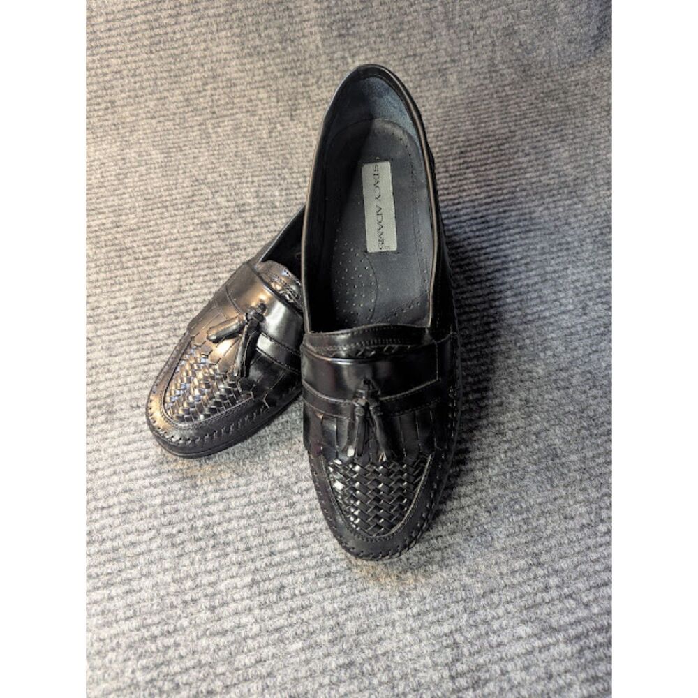 Stacy Adams Classic Leather Tassel loafer Formal Dress Shoes Black Mens 10.5M